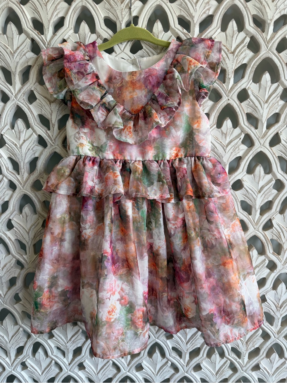 Wonder Nation Girls Floral Ruffle Dress 3T Fall